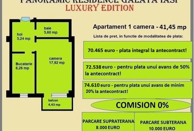 Apartament 1 camera de vanzare in Iasi, Galata, 41,45 mp, bloc nou - 2