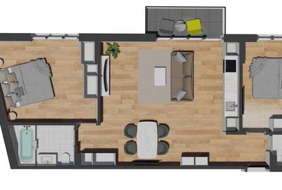 Apartament cu 3 camere semidecomandat în Florești