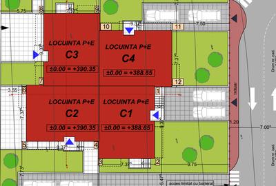 Casa tip cvatruplex,4 camere, mp teren, Zona Terra - 1