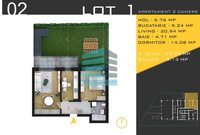 Apartament cu 2 camere în Titan