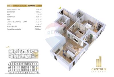 DEZVOLTATOR: Apartament cu 3 camere, Capitolis Residence, Tractorul - 2