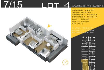 Apartament cu 3 camere decomandat în Theodor Pallady