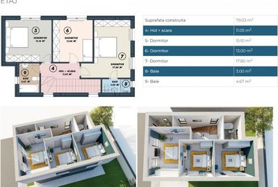 Casa 4 camere | 120mp | Tunari | 0 comision | complex rezidential inchis - 6