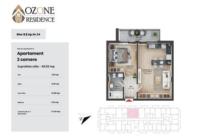 Ap. 2 camere Tractorul - Ozone Resedince – etaj 2, balcon, direct proprietar - 6