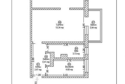 Vand in Dambul Pietros ,apartament cu 2 camere,etajul 4 din4,confort 2.