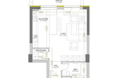 Apartament Garsoniera - 1