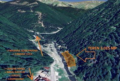 Teren 3.015 mp vis-a-vis CABANA VOINA - LERESTI - CAMPULUNG - ARGES - 1