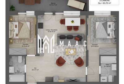 Apartament cu 3 camere decomandat în Hipodrom 4