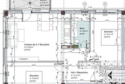 De vânzare apartament nou, finisat 3 camere, 74 mp. - Comuna Baciu - 13