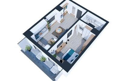 Apartament cu 2 camere decomandat în Nicolina