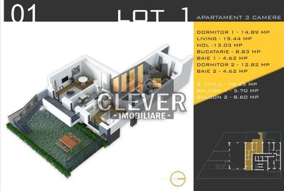 Apartament 3 Camere + Grădină 58mp | Comision 0% | Zona Pallady - 1
