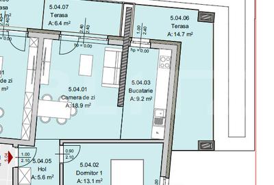 Apartament 2 camere, 52 mp, Terasa 21 mp, Imobil Nou, Semicentral - 5