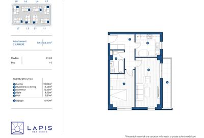 DEZVOLTATOR Lapis Residence -Ap. 2 camere decomandat, 58 mp TAXE NOTARIALE CADOU - 2