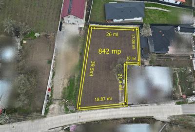 Teren intravilan 842 mp , asfalt , toate utilitatile - Valea Lupului , Iasi - 1