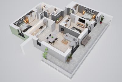 Apartament 4 camere premium, cartier privat cu parcari subterane și parc propriu - 10