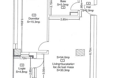 Apartament 2 camere, 54 mp, bloc nou, zona Corneliu Coposu - 1