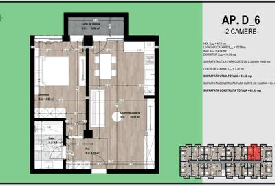Apartament cu doua camere de vanzare situat la Demisol inalt! - 1