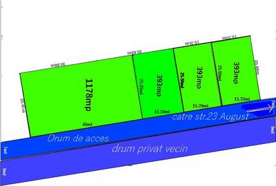 Teren intrav.3000mp(2357m+cota dr)91.92m desch. ,dezmembrat,auth,ctie pe 2loturi