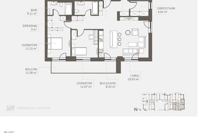 Dezvoltator, Apartament trei camere plus , Welmont/Rokman - 6