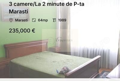 Apartament cu 3 camere decomandat, mobilat în Mărăști