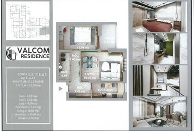 Valcom Residence Bartolomeu, 2 camere, terasa 5.16 mp, Comision 0% - 6