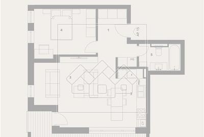 Apartament de vanzare in Sibiu - 2 camere - bloc lift - ansamblu nou - 3