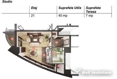 Apartament semifinisat, 45mp, balcon, zona Calea Floresti - 1