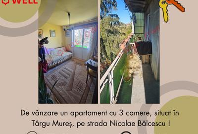 De vânzare un apartament cu 3 camere, situat în Târgu Mureș, pe strada Nicolae B