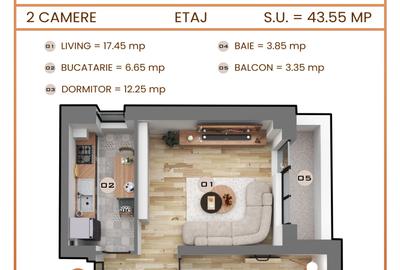 VANZARE APARTAMENT 44 MP -STR. TINERETULUI MILITARI-COMISION 0% 0773746547 - 4