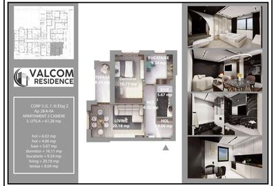 Valcom Residence Bartolomeu, 2 camere, terasa 6.52, Comision 0% - 5