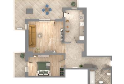 Apartament 2 camere, bloc nou, Podu Ros, intabulat - 9