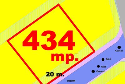 Teren Intravilan Alba Micesti 434 mp d=16,5 m 2 drumuri PUZ Aprobat Utilitatile - 1