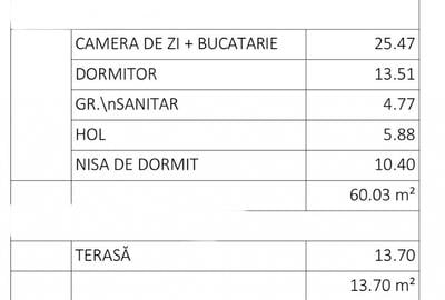 PF. 3 camere, 60 mp ut, terasa, NOU, CF, Eroilor - 14