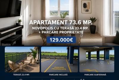 Apartament 73.6 mp. Novopolis cu terasă 23.4 mp. + parcare proprietate - 18