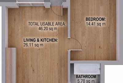 Apartament nou cu balcon si loc de parcare - etaj 2 - Selimbar - 1