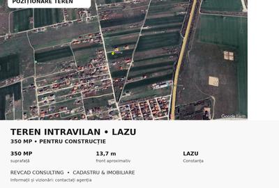 Teren Construcții intravilan de 350 mp, în Lazu