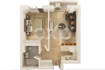 Apartament cu 2 camere semidecomandat în Trivale