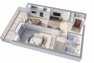 Apartament cu 2 camere decomandat în Dâmbul Rotund