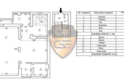 2 camere Ultracentral Bd. Ferdinand 91.4mp Su 61.1mp in vila P+1+M De Renovat - 2