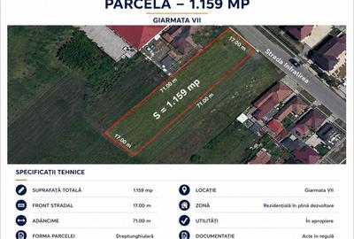 Teren intravilan 1.158 mp | Giarmata Vii | Acces asigurat - 1