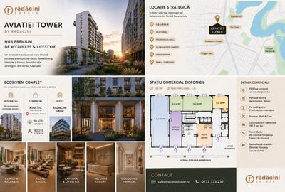Ultimul spatiu comercial• 350 mp • Parter •Vitrine • Aviației Tower by Radacini - 5