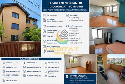 Apartament cu 3 camere decomandat în Central