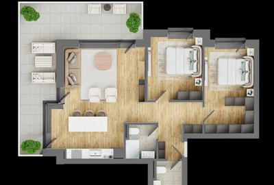 Apartament cu 3 camere decomandat în Bartolomeu