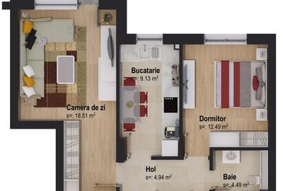 Apartament 2 camere etaj intermediar - Zona Coresi - 11