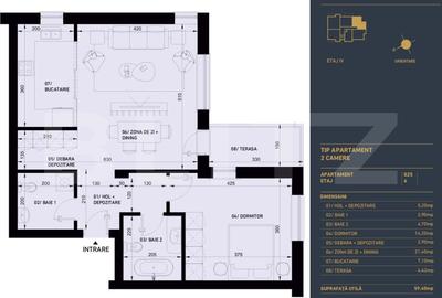 Apartament cu 2 camere si 2 bai, Smart Home, 60 mp - Complex Rezidential Nou - 2