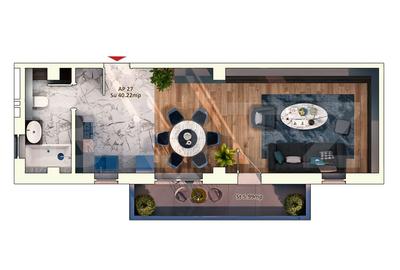 Apartament 1 Camera, 40 mp, Semifinisat, Zona Iulius Mall - 3