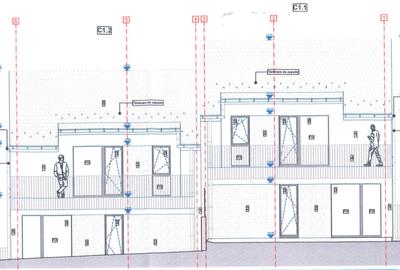 Proiect autorizat 4 duplexuri (8 unitati) – teren intravilan 2700 mp Chinteni - 2