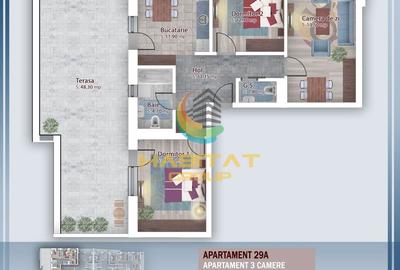 Pallady 3 camere 76 mp + terasa 48 mp bloc tip Boutique - 2