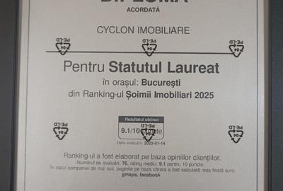 Diploma acordata pentru Statutul Laureat