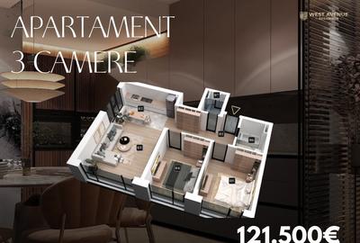 Apartament cu 3 camere decomandat în Chiajna